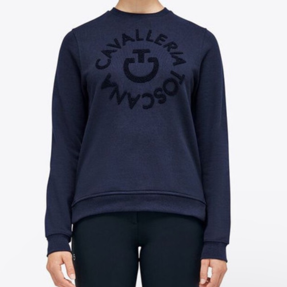 Cavelleria Toscana XS CT team logo sweatshirt Navy equestrian LIKE NEW